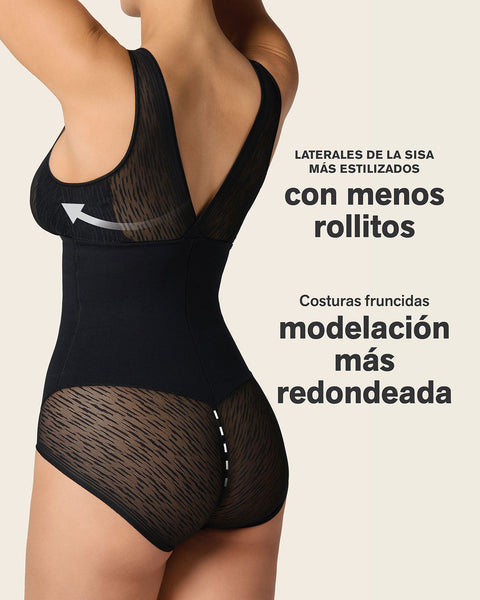 Faja tipo body con bralette incorporado con control de abdomen#color_700-negro