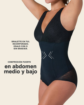 Faja tipo body con bralette incorporado con control de abdomen#color_700-negro