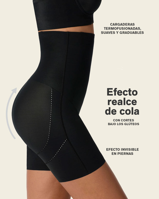 Short media pierna tiro extra alto, levanta cola