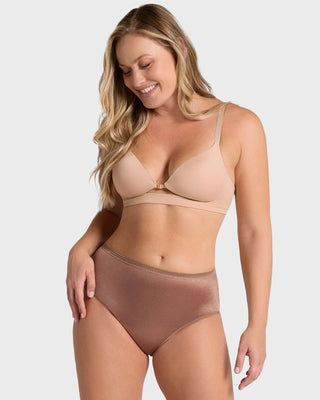 Panty clásico pierna alta con excelente cubrimiento tela suave#color_831-brown