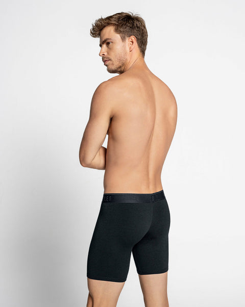 Bóxer largo ajustado ultrasuave al tacto en algodón#color_700-negro