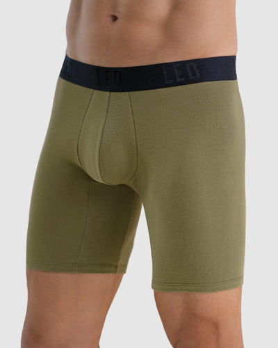Bóxer largo ajustado ultrasuave al tacto en algodón#color_869-verde-medio
