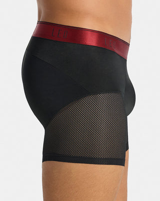 Bóxer medio de secado rápido con mallas transpirables en microfibra#color_b15-negro-con-elastico-rojo