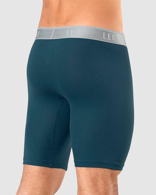 Bóxer largo deportivo de máxima frescura en microfibra#color_055-fondo-azul-elastico-gris-claro