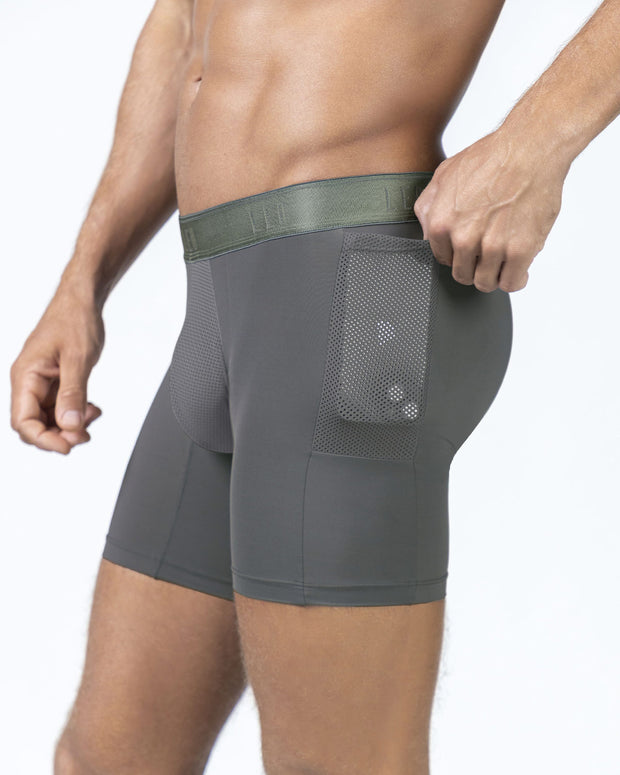 Bóxer deportivo con bolsillo lateral en microfibra