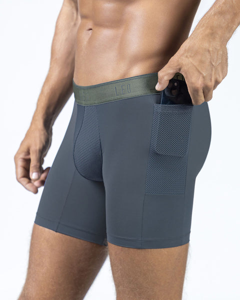 Bóxer deportivo con bolsillo lateral en microfibra#color_776-Gris-oscuro