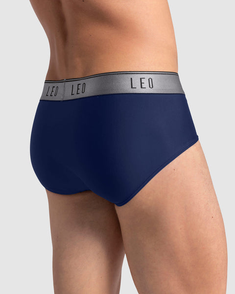 Paquete x5 bóxers brief tipo calzoncillo en microfibra con diseño frontal ergonómico#color_516-azul-elastico-gris