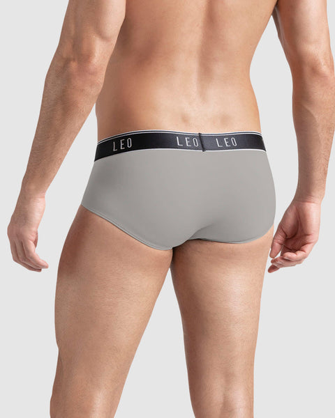 Paquete x5 bóxers brief tipo calzoncillo en microfibra con diseño frontal ergonómico#color_710-gris-claro