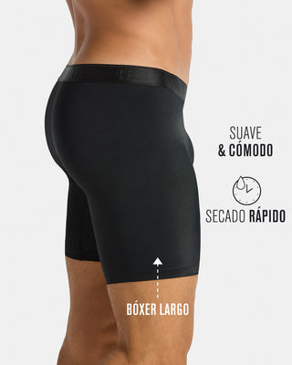 Bóxer largo en microfibra con diseño ergonómico#color_701-negro
