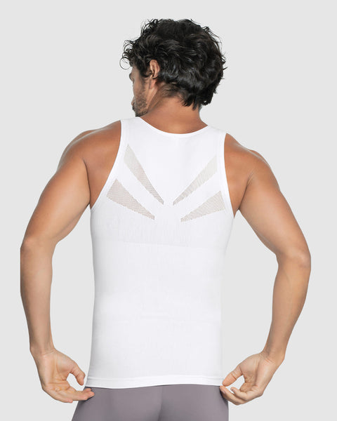 Camiseta ajustada para hombre de compresión suave en microfibra#color_000-blanco