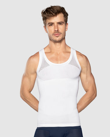 Camiseta ajustada para hombre de compresión suave en microfibra#color_000-blanco