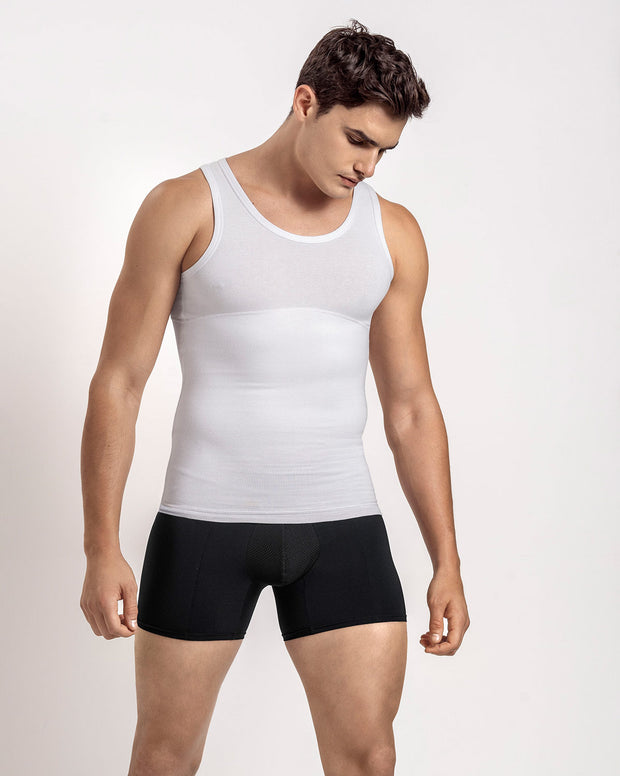 Paquete x 3 camisetas con compresión moderada en abdomen y zona lumbar en algodón elástico
