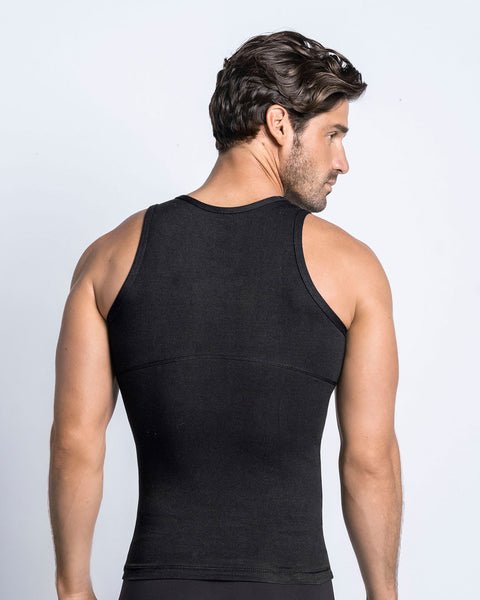 Paquete x3 camisetas de compresión moderada en abdomen y zona lumbar en algodón elástico#color_700-negro