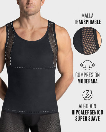 Camiseta manga sisa de compresión fuerte ideal para uso diario en algodón elástico#color_700-negro