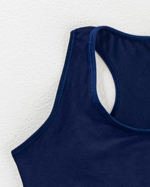 Top en algodón con espalda deportiva para niña#color_536-azul-oscuro