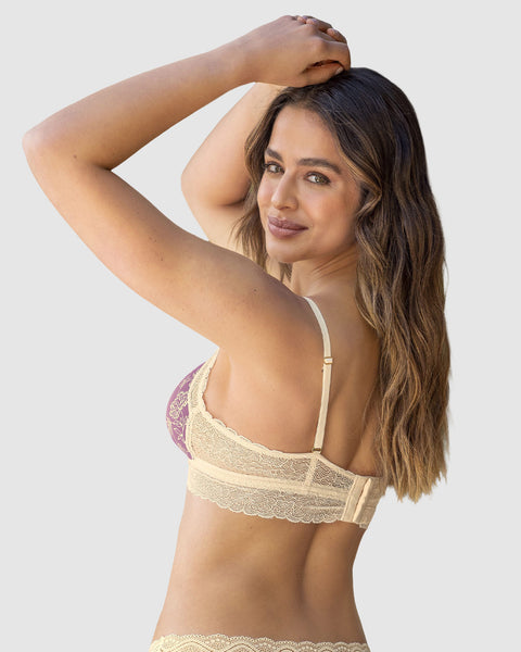 Bralette en encaje sexy y natural#color_b97-fondo-morado-estampado