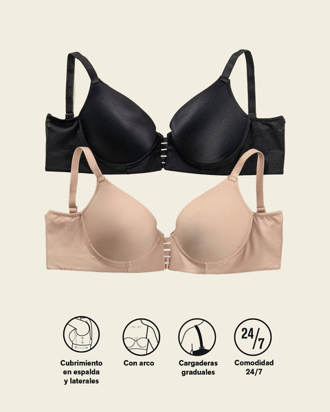 Brasier triangular de realce alto y buen cubrimiento Memory Bustier#color_299-rosa-clarito