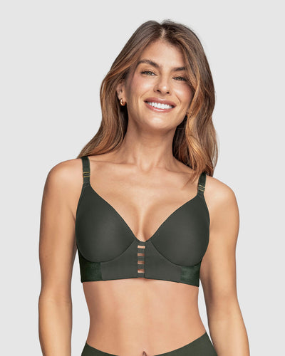 Brasier triangular de realce alto y buen cubrimiento Memory Bustier#color_249-verde-militar