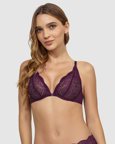 Bralette en encaje con transparencias y arco#color_326-vino-tinto-oscuro