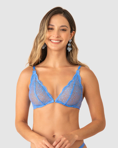 Bralette en encaje con transparencias y arco Leonisa Colombia