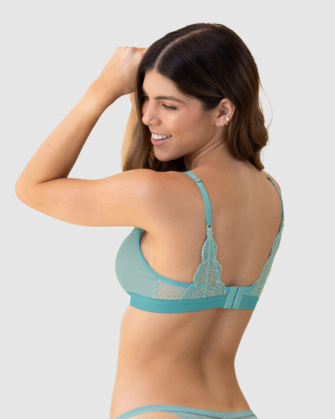 Bralette triangular en encaje y tul con detalle de ojal en escote#color_196-verde-azul