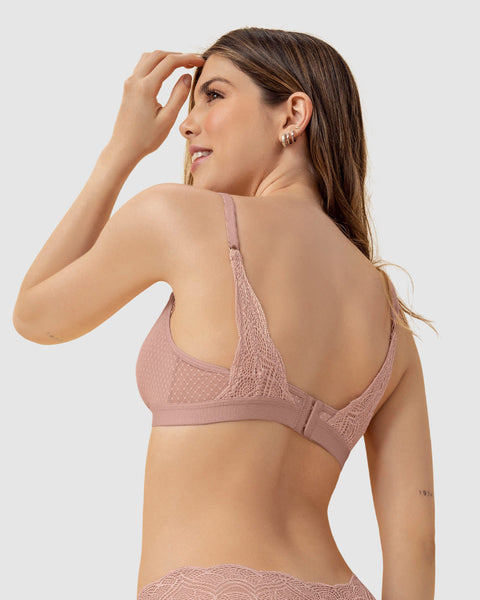 Bralette triangular en encaje y tul con detalle de ojal en escote#color_a22-rosa