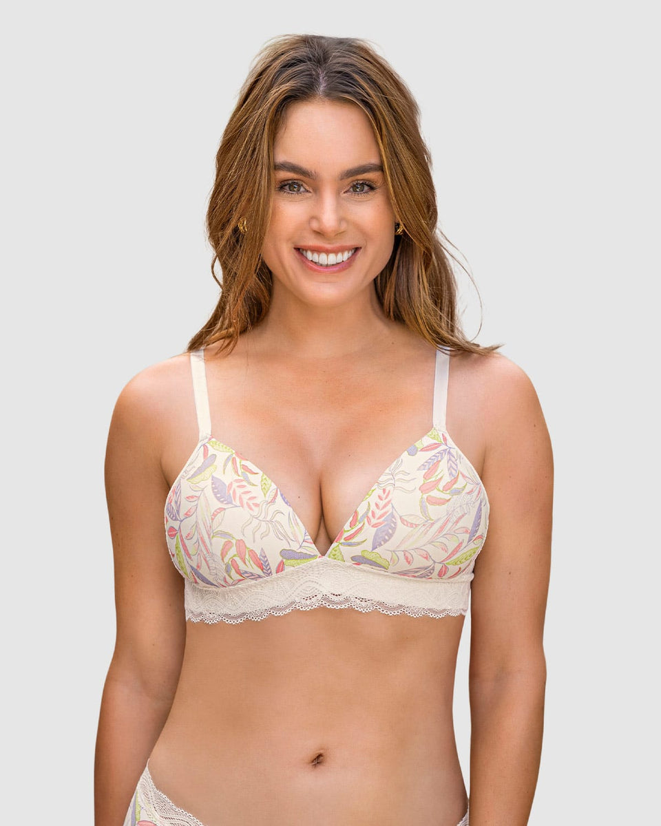 Brasier ultracómodo con encaje en la base y espalda Comfy Bra