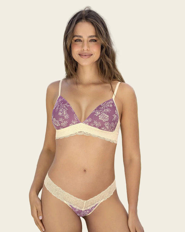 Brasier ultracómodo con encaje en la base y espalda Comfy Bra
