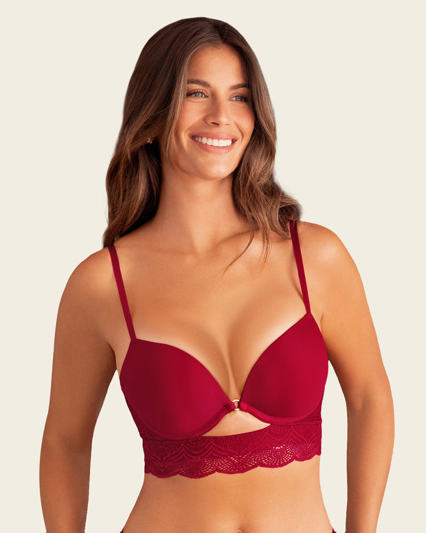 Brasier doble realce con escote profundo en espalda