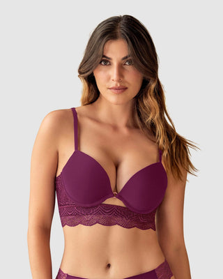 Brasier doble realce con escote profundo en espalda Sexy Back#color_466-vino-tinto