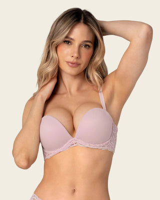 Brasier triple realce efecto 3D escote profundo#color_459-lila-claro