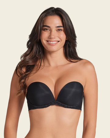 Brasier triple realce efecto 3d escote profundo#color_700-negro
