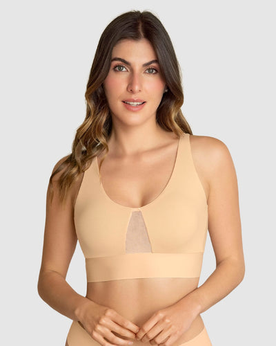 Brasier tipo top de copas extraíbles totalmente cómodo y liviano Flexi Brastop#color_219-naranja-claro