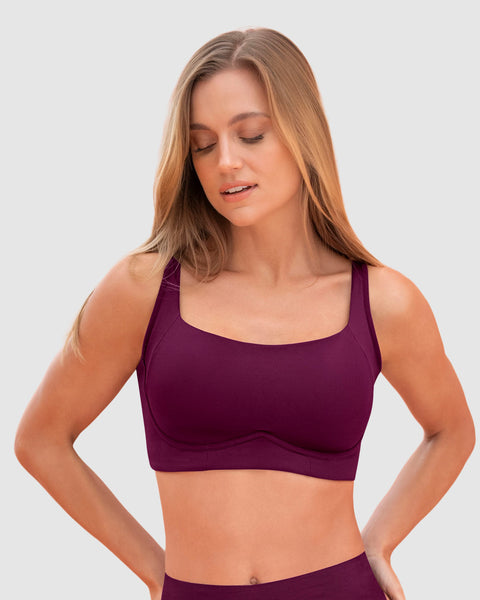 Brasier sin arco ultracómodo de alto soporte y cubrimiento Everyday Bra#color_466-vino-tinto-oscuro