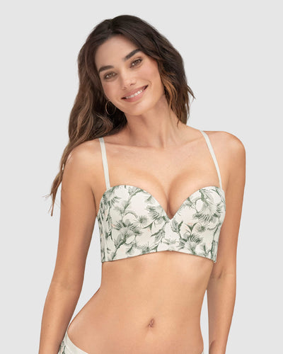 Brasier strapless Antigravedad Nueva Edición - Máximo soporte - No se cae#color_b75-estampado-palmeras