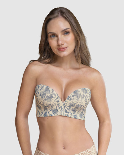 Brasier strapless Antigravedad Nueva Edición - Máximo soporte - No se cae#color_b97-estampado-flores