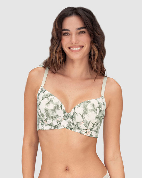 Brasier de buen cubrimiento en escote y espalda Maxi Support Bra#color_b75-estampado-palmeras