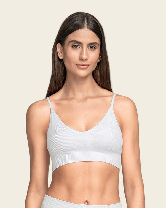 Top en tecnología seamless con textura acanalada Natural Comfort#color_000-blanco
