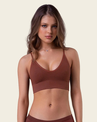 Top en tecnología seamless con textura acanalada Natural Comfort#color_a21-vino-tinto