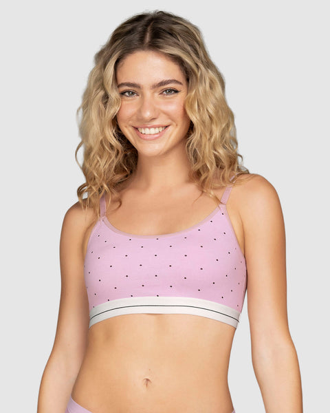 Top en algodón escote redondo#color_b31-rosa-estampado-puntos