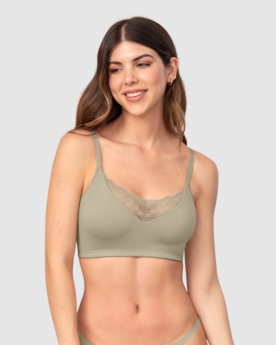 Bralette con detalles de encaje en escote y espalda