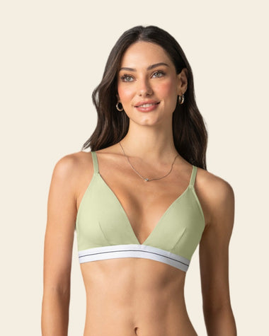 Brasier triangular en algodón liviano y cómodo#color_c60-verde