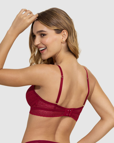 Bralette en encaje de textura ultrasuave#color_309-rojo-oscuro