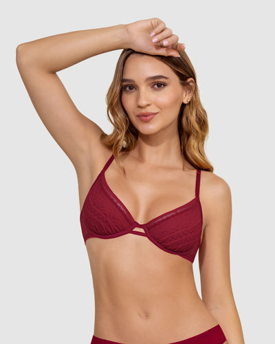 Bralette con arco en encaje liviano y suave#color_309-rojo-oscuro