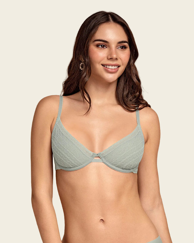 Bralette con arco en encaje liviano y suave