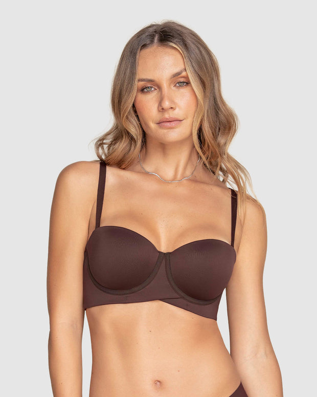 Brasier strapless ideal para busto mediano y grande