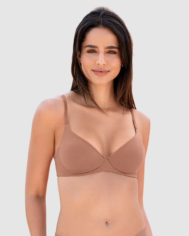 Brasier ultraligero y suave con copas en doble capa de tela