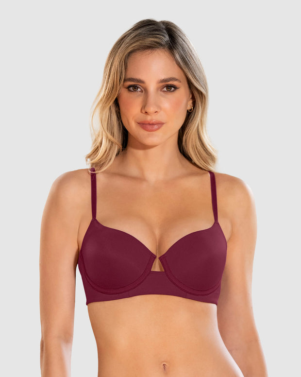 Brasier de realce alto con escote profundo
