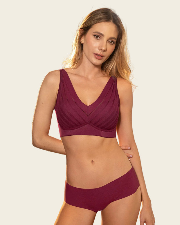 Brasier sin arco, alto cubrimiento en escote y espalda