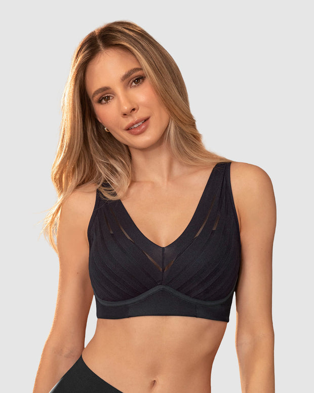 Brasier sin arco, alto cubrimiento en escote y espalda